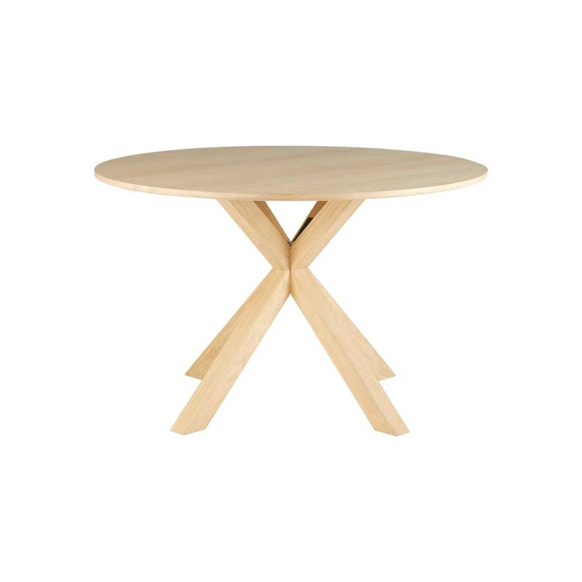 Solid Oak Round 6-Seater Dining Table D 127 cm Mona – image 2