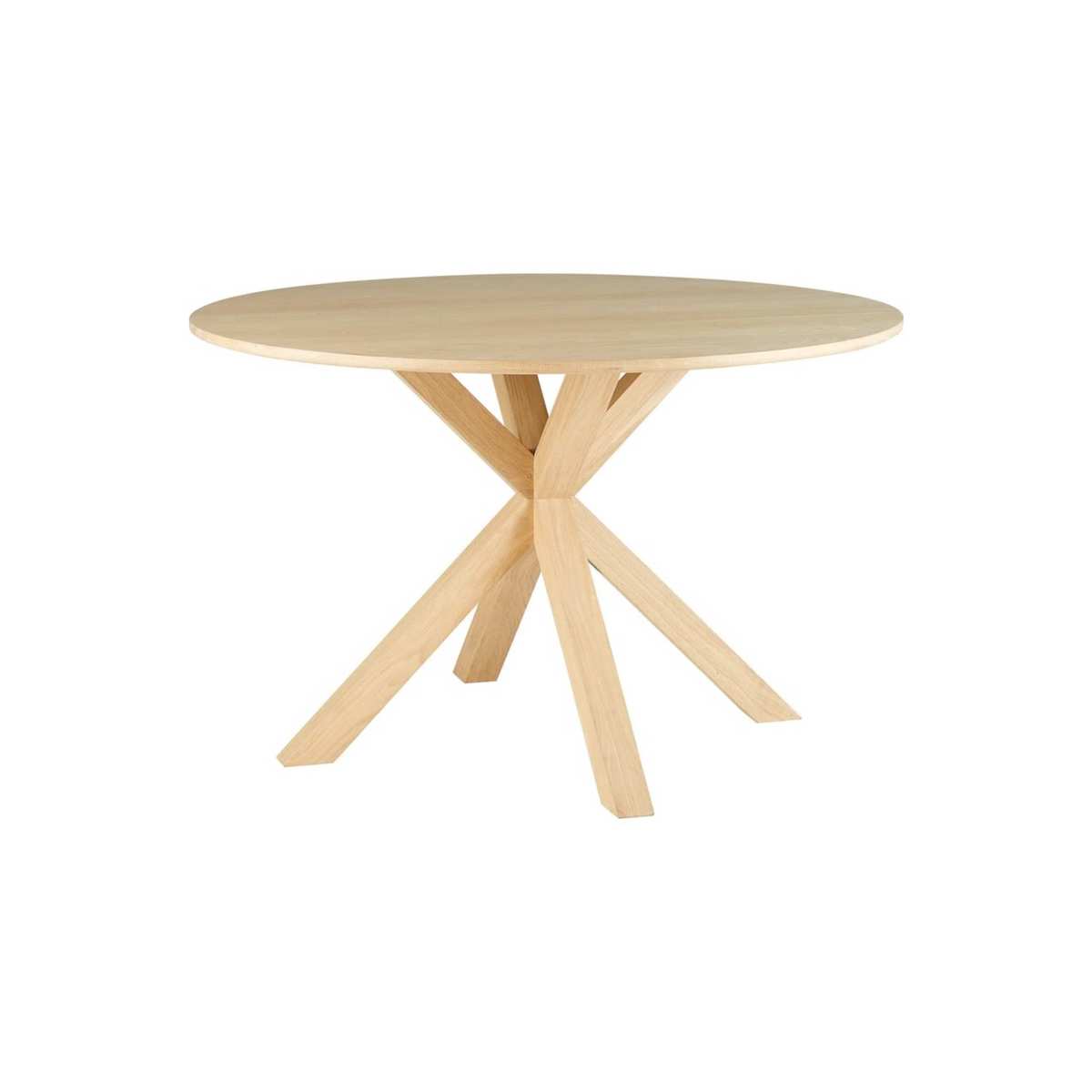 Solid Oak Round 6-Seater Dining Table D 127 cm Mona – image 1
