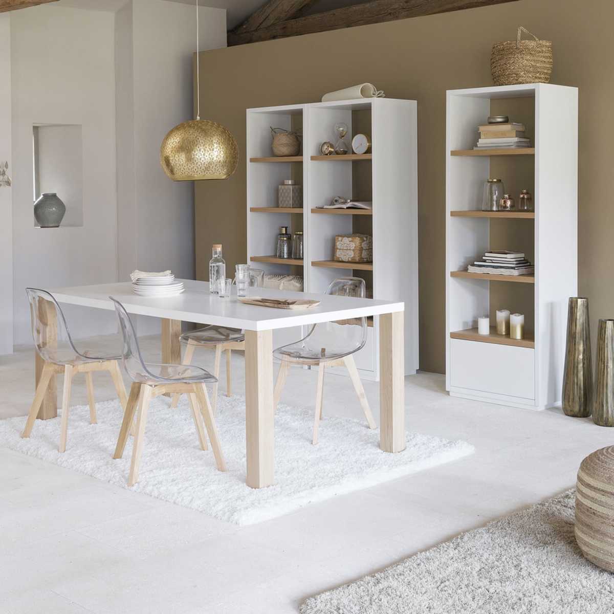 Wooden dining table in white W 200cm Austral – image 3