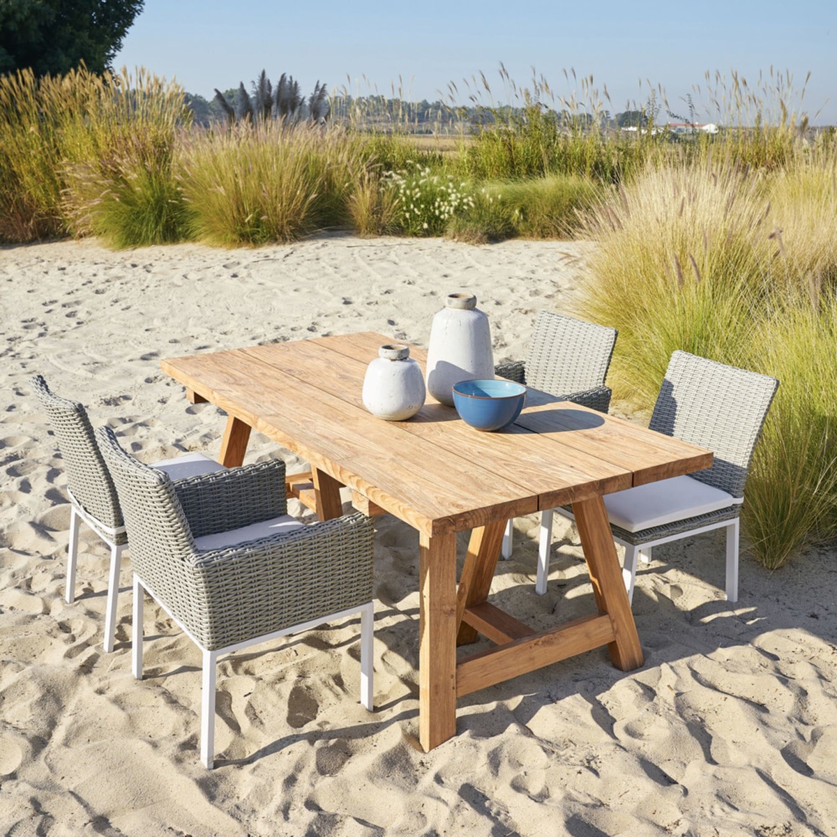 Recycled Teak 8-Seater Garden Table L200 Tecka – image 4