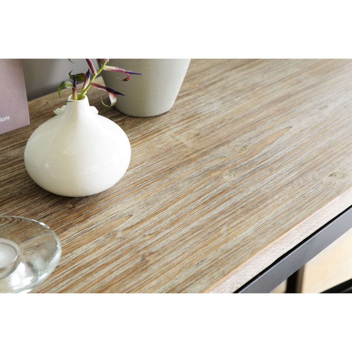 Solid Fir and Metal 6-8-Seater Industrial Dining Table L150 Long Island – image 7