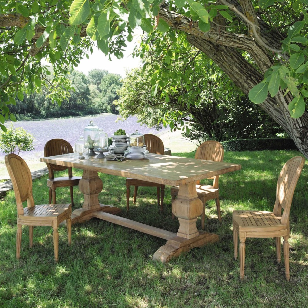 Recycled teak garden table W 240 Sienne – image 7