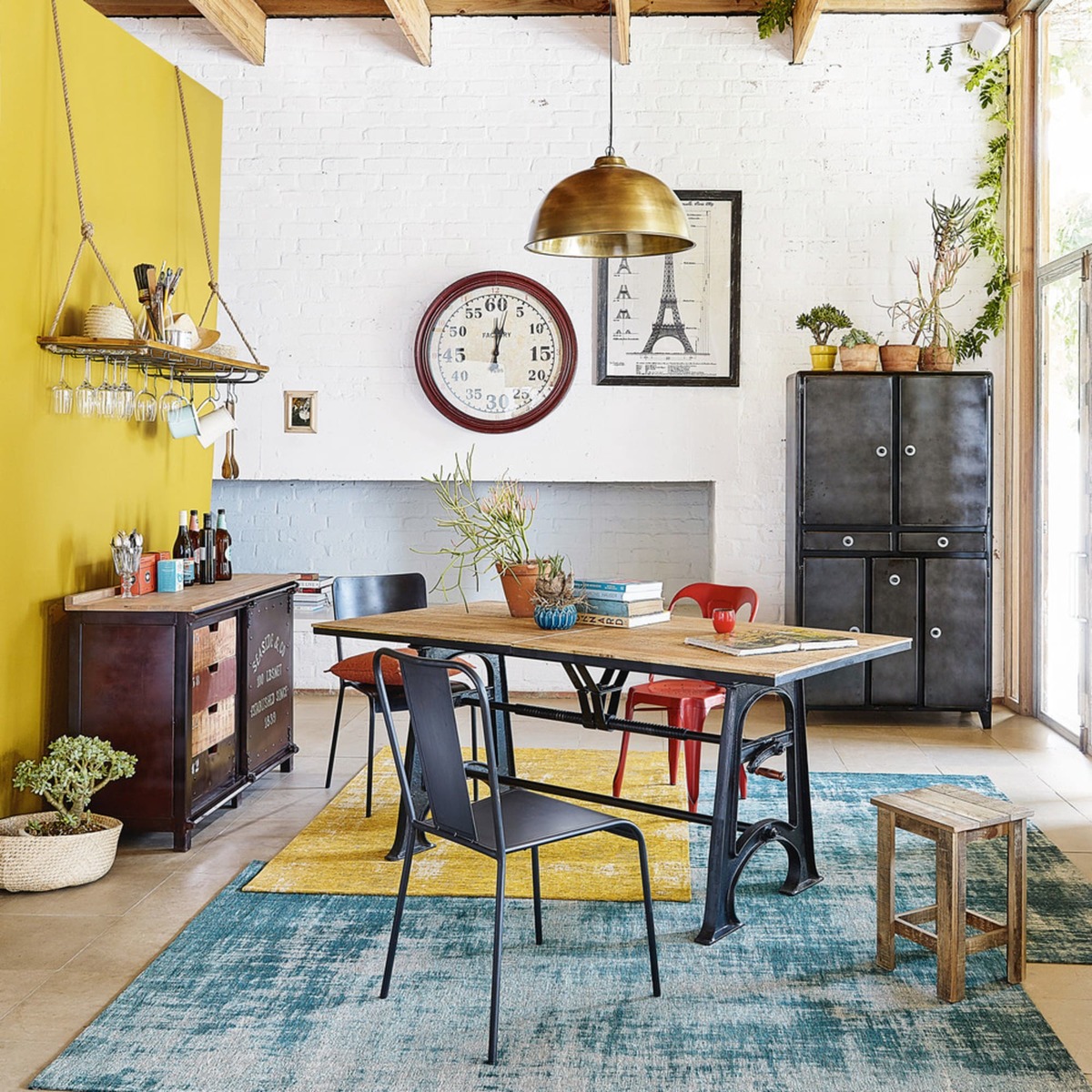 Industrial Extendible 8-10 Seater Dining Table L180/220 Manivelle – image 9
