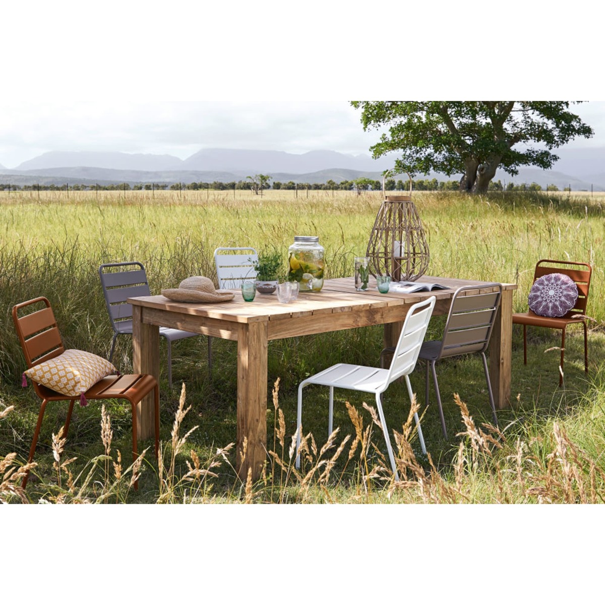 Recycled teak garden table W 220cm Guerande – image 2