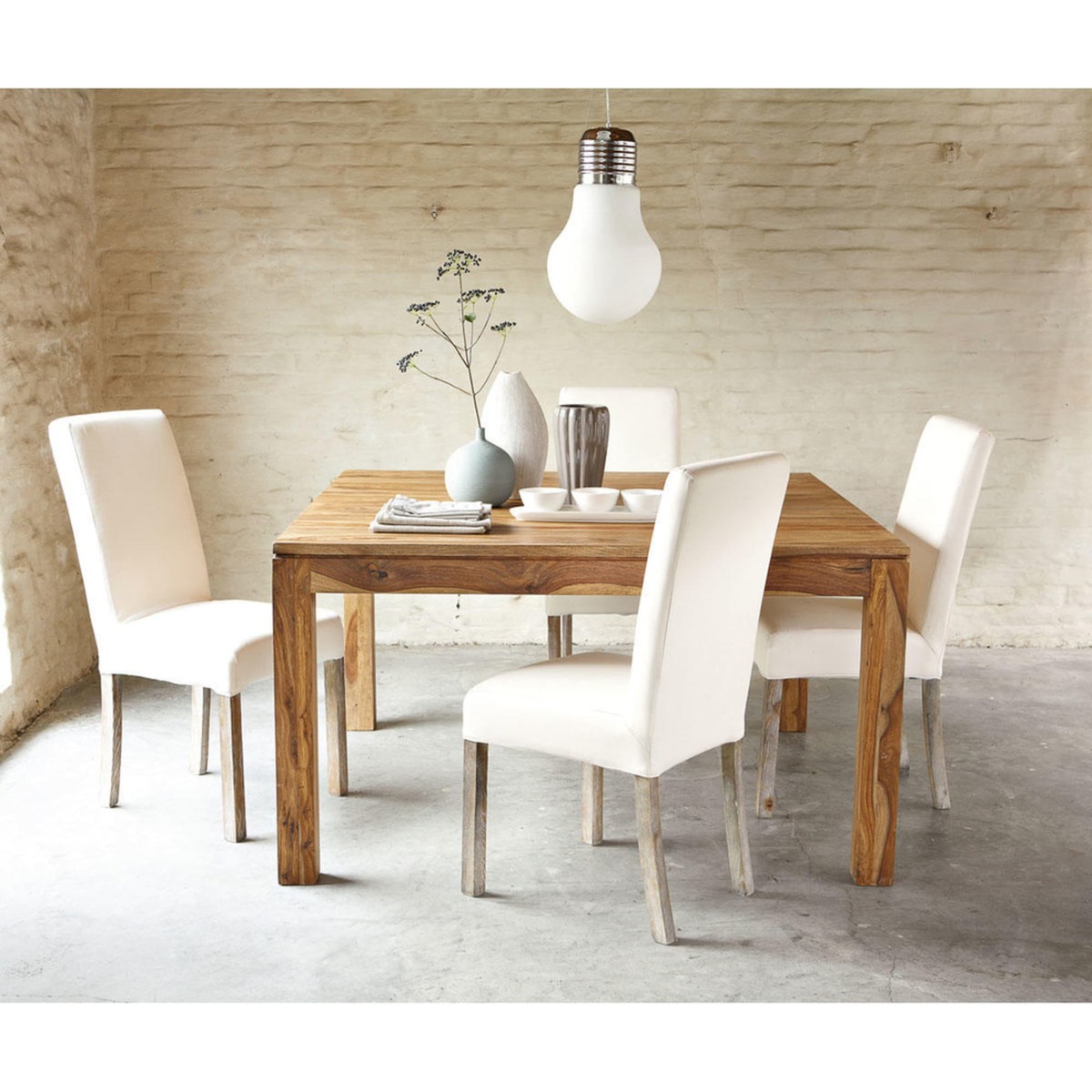 Solid Sheesham Wood Dining Table 6 persons L130 Stockholm – image 2