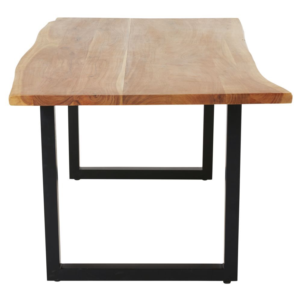 8-Seater Black Metal and Acacia Dining Table W160 – image 2