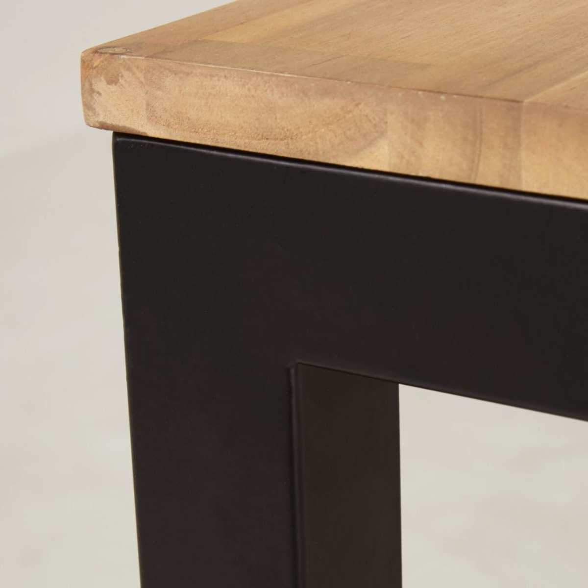 Black Metal and Solid Acacia 4-6 Seater Garden Table L120 Oural – image 4