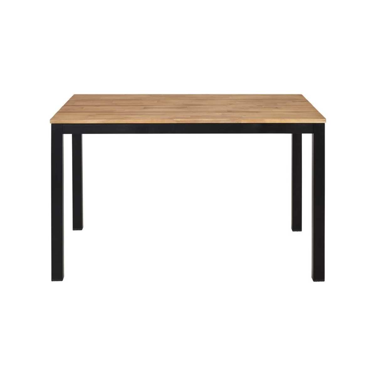 Black Metal and Solid Acacia 4-6 Seater Garden Table L120 Oural – image 2