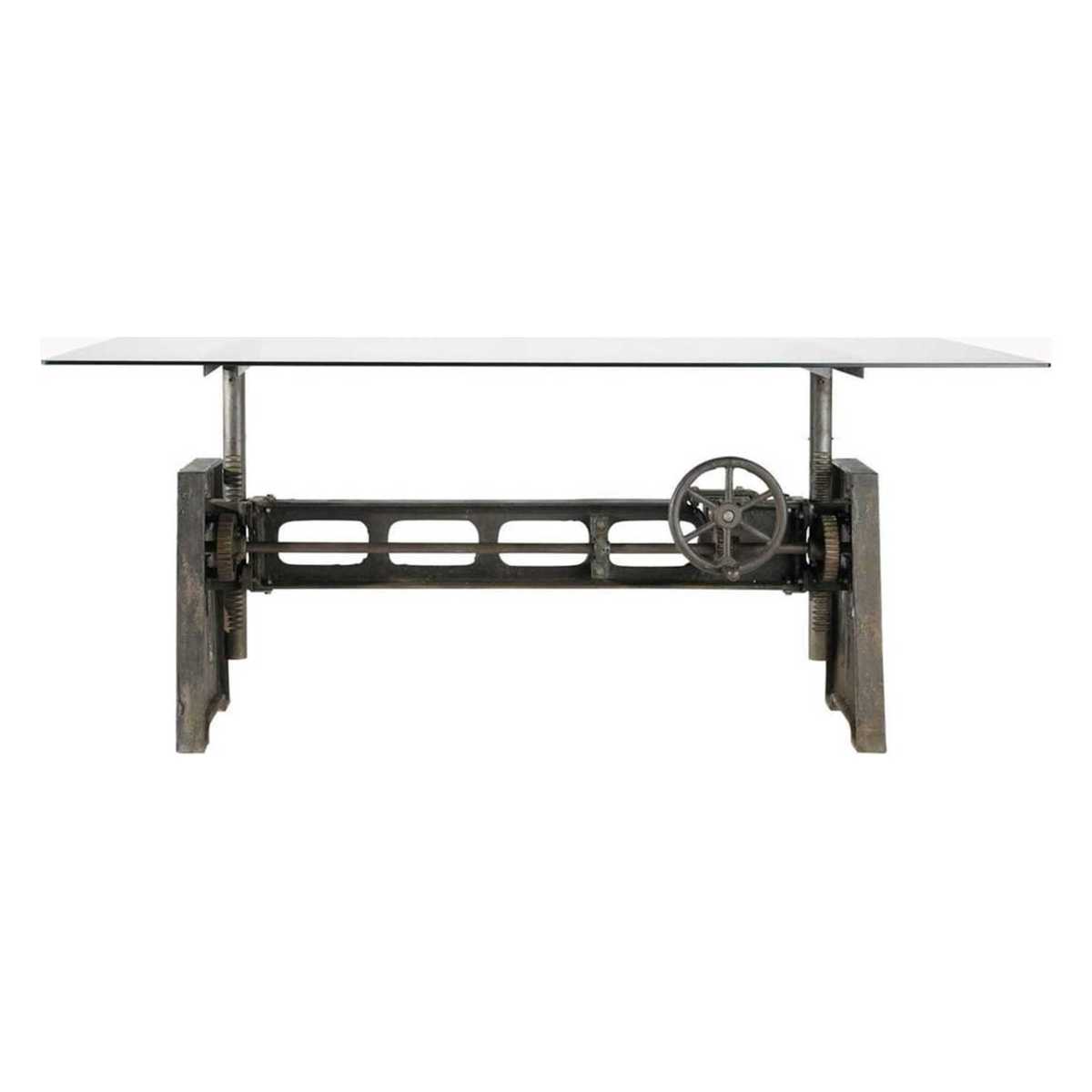 Glass and metal dining table L 200 Garibaldi – image 1