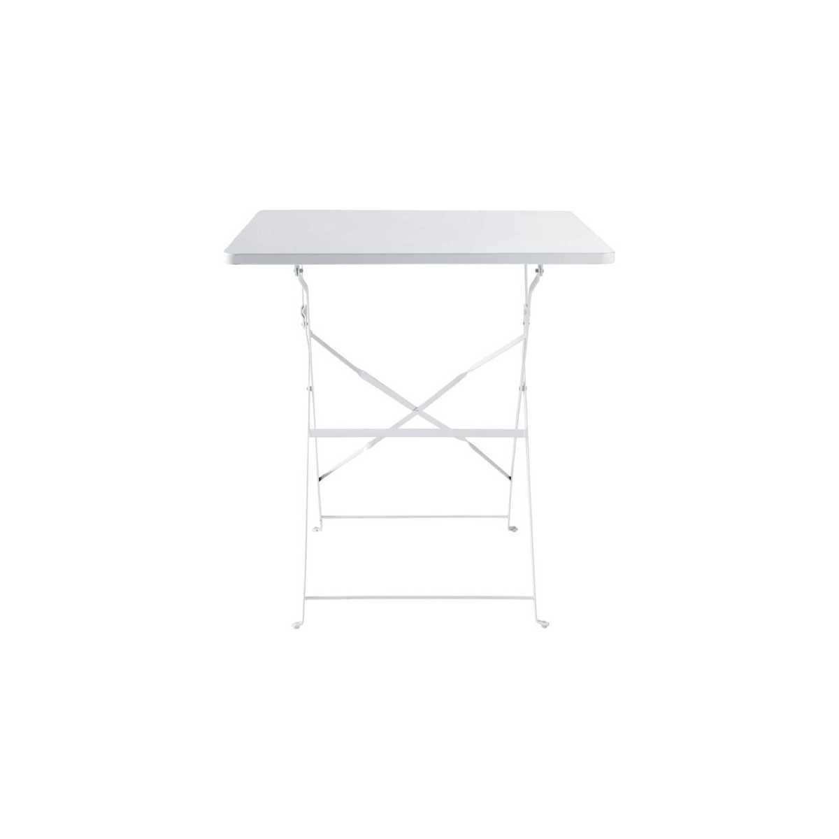 2-Seater White Epoxy-Treated Metal Folding Garden Table W70 Guinguette – image 1