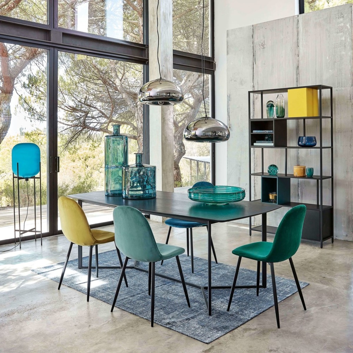 Black 6-8 Seater Dining Table W 210 cm Opal – image 4