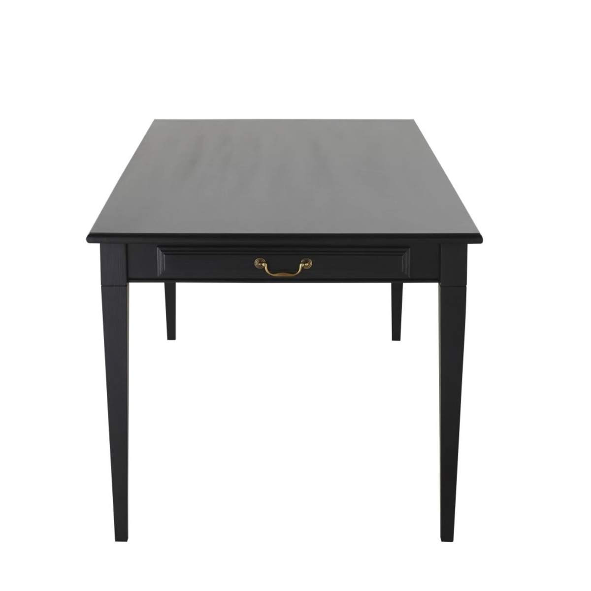 Black 8-10 Seater Dining Table with 2 Drawers L200 Cambronne – image 5