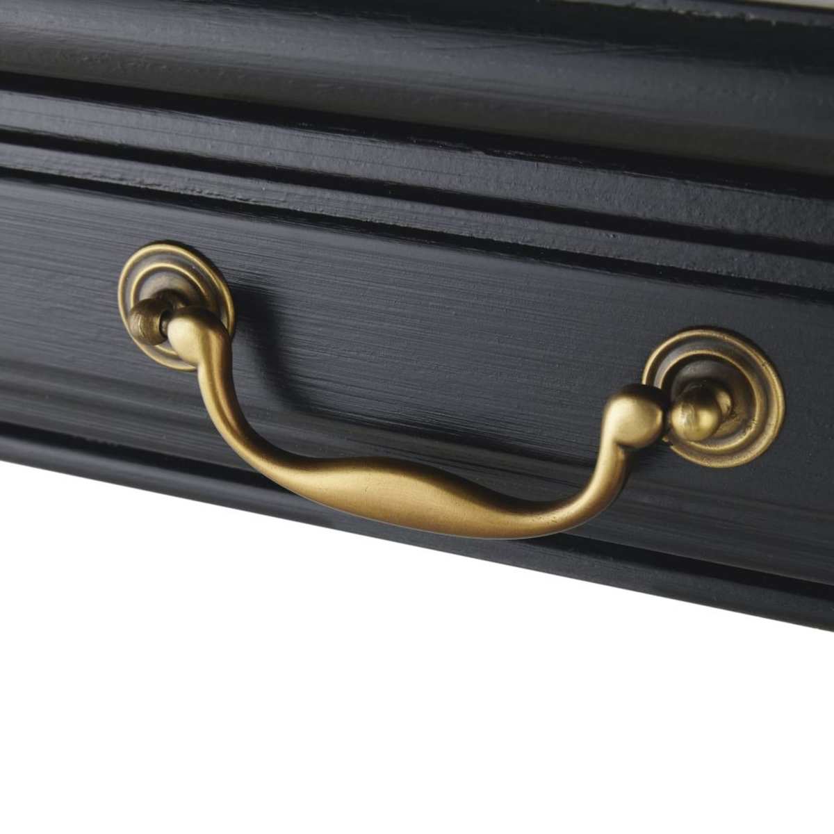 Black 8-10 Seater Dining Table with 2 Drawers L200 Cambronne – image 6