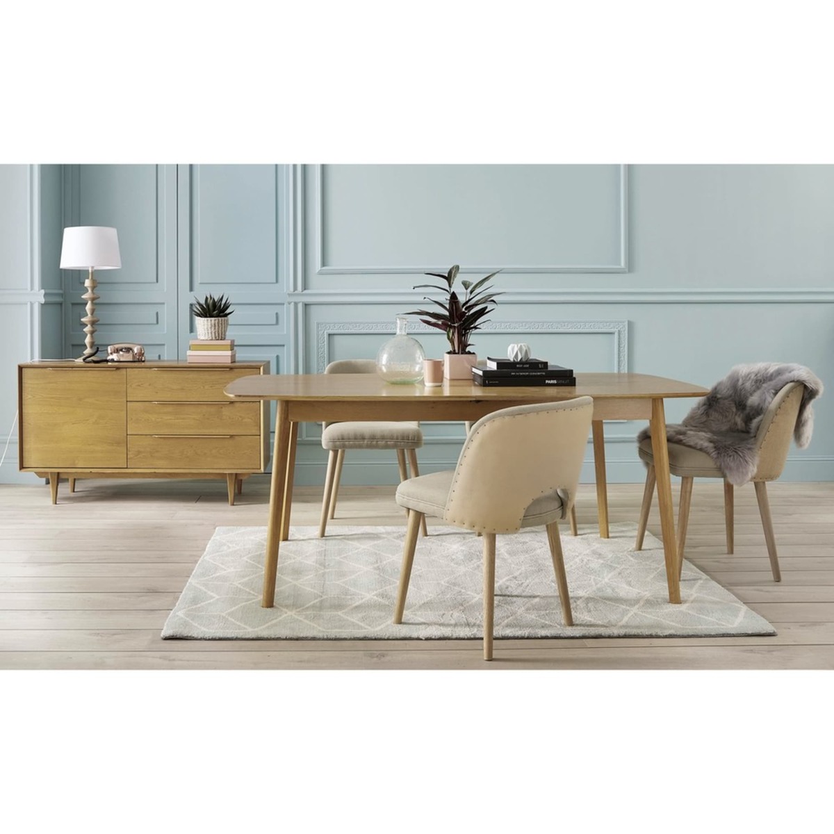 Oak Extendible 8-10 Seater Dining Table L180-240 Portobello – image 2