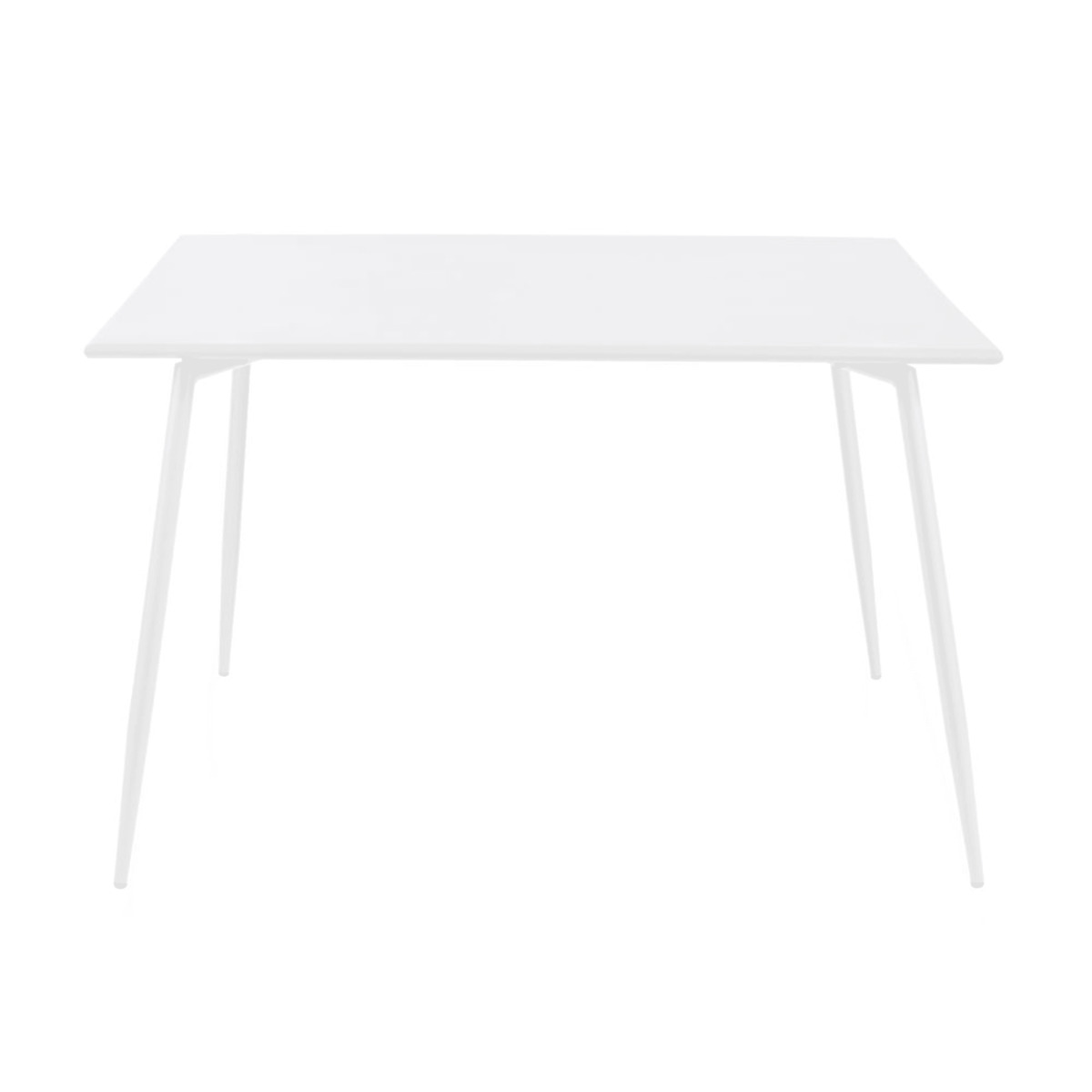 Square White Metal 8-Seater Garden Table L120 Zinav – image 4