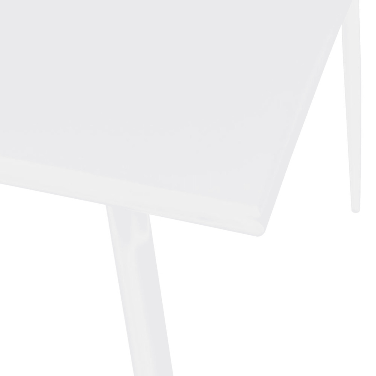 Square White Metal 8-Seater Garden Table L120 Zinav – image 6