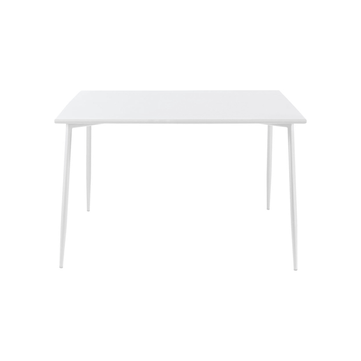 Square White Metal 8-Seater Garden Table L120 Zinav – image 2