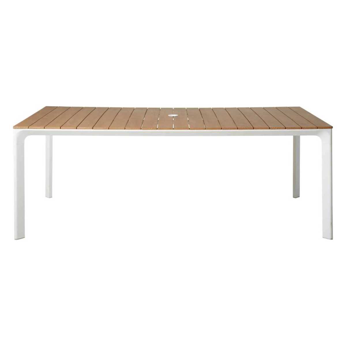 White Aluminium 6-8 Seater Garden Table L200 Fuji – image 2