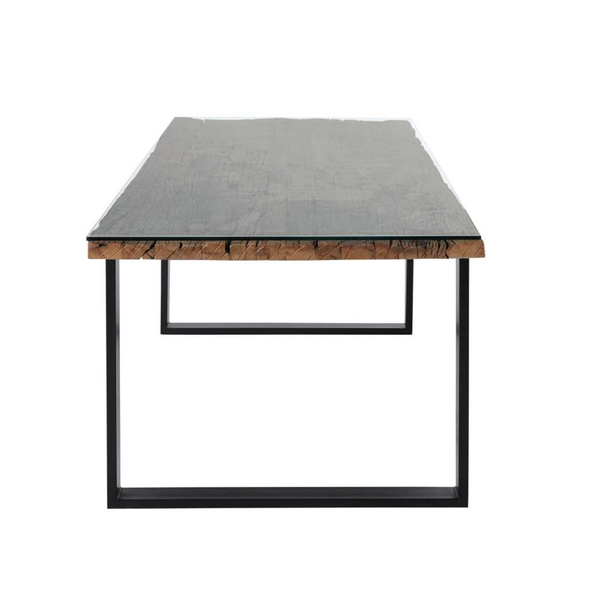 Recycled Oak and Tempered Glass 6/8-Seater Dining Table W200 Ruben – image 3