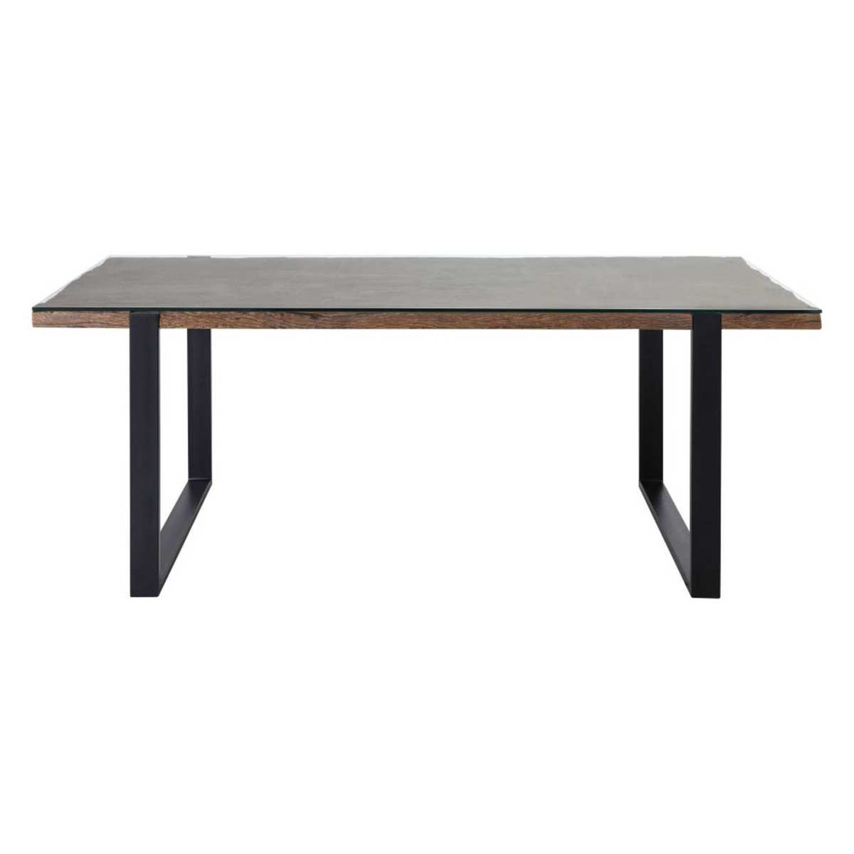 Recycled Oak and Tempered Glass 6/8-Seater Dining Table W200 Ruben – image 1