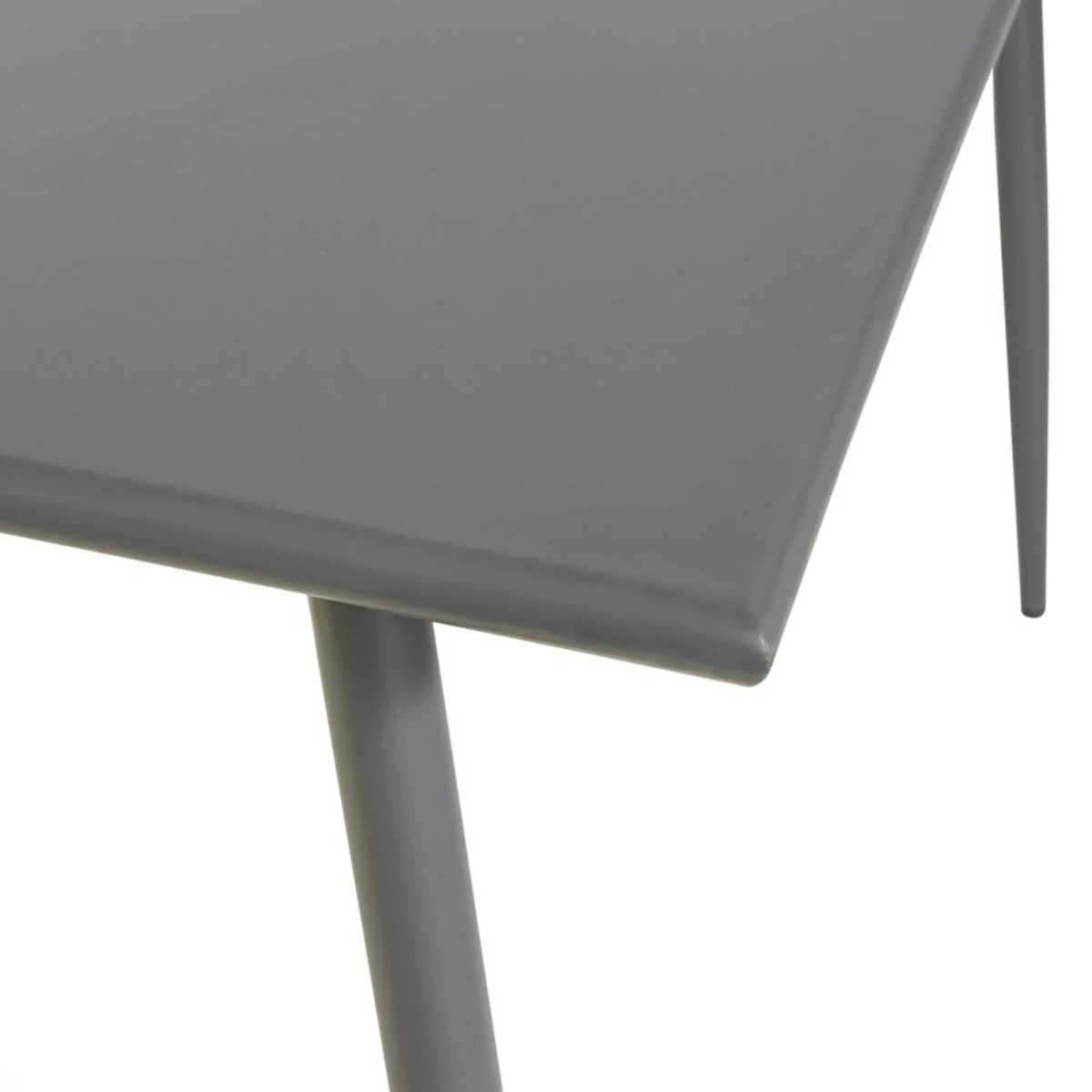 Anthracite Grey Metal 8-Seater Garden Table L120 Zinav – image 6