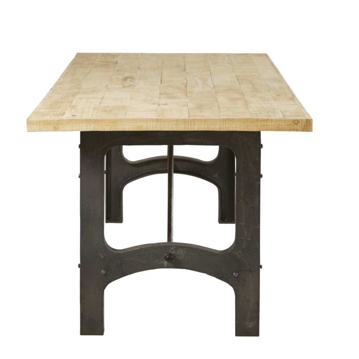 Recycled Pine and Cast Iron 8-Seater Industrial Dining Table W220 Shadow – image 6