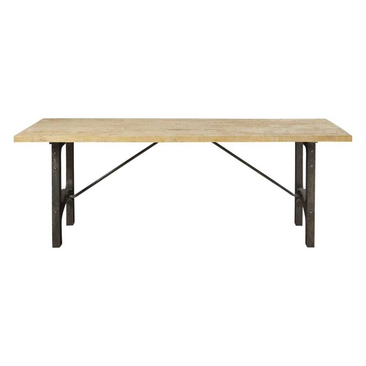 Recycled Pine and Cast Iron 8-Seater Industrial Dining Table W220 Shadow – image 2