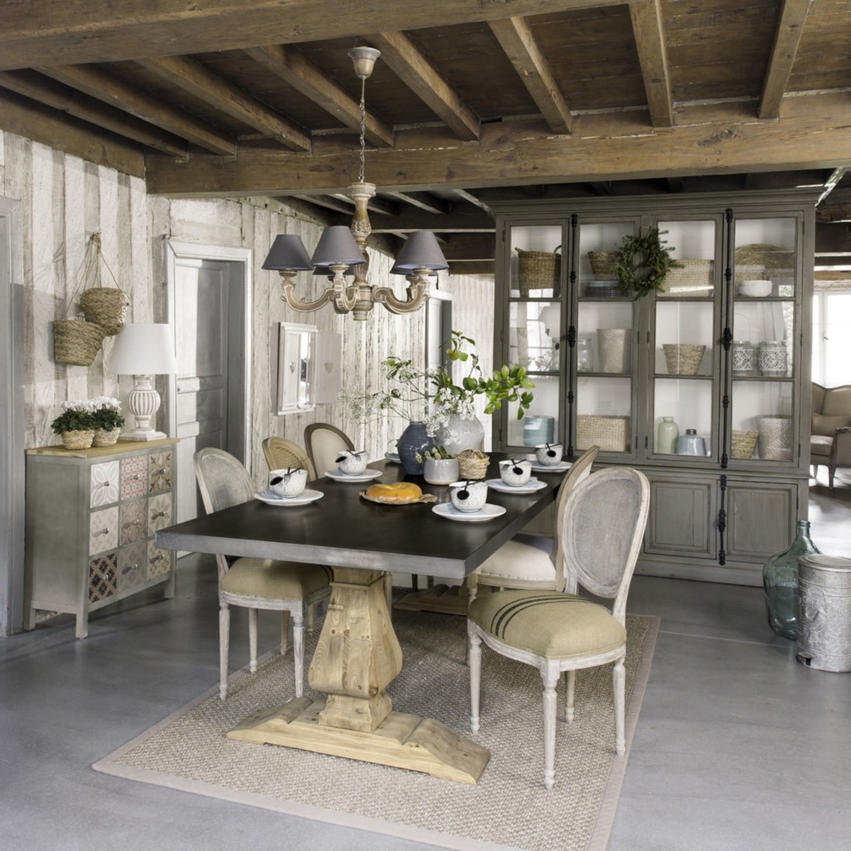 Metal and Recycled Wood 10-Seater Dining Table L240 Lourmarin – image 2