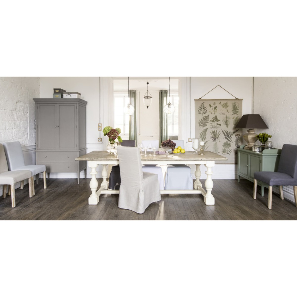 Solid Pine Dining Table W 250cm Montmorency – image 3