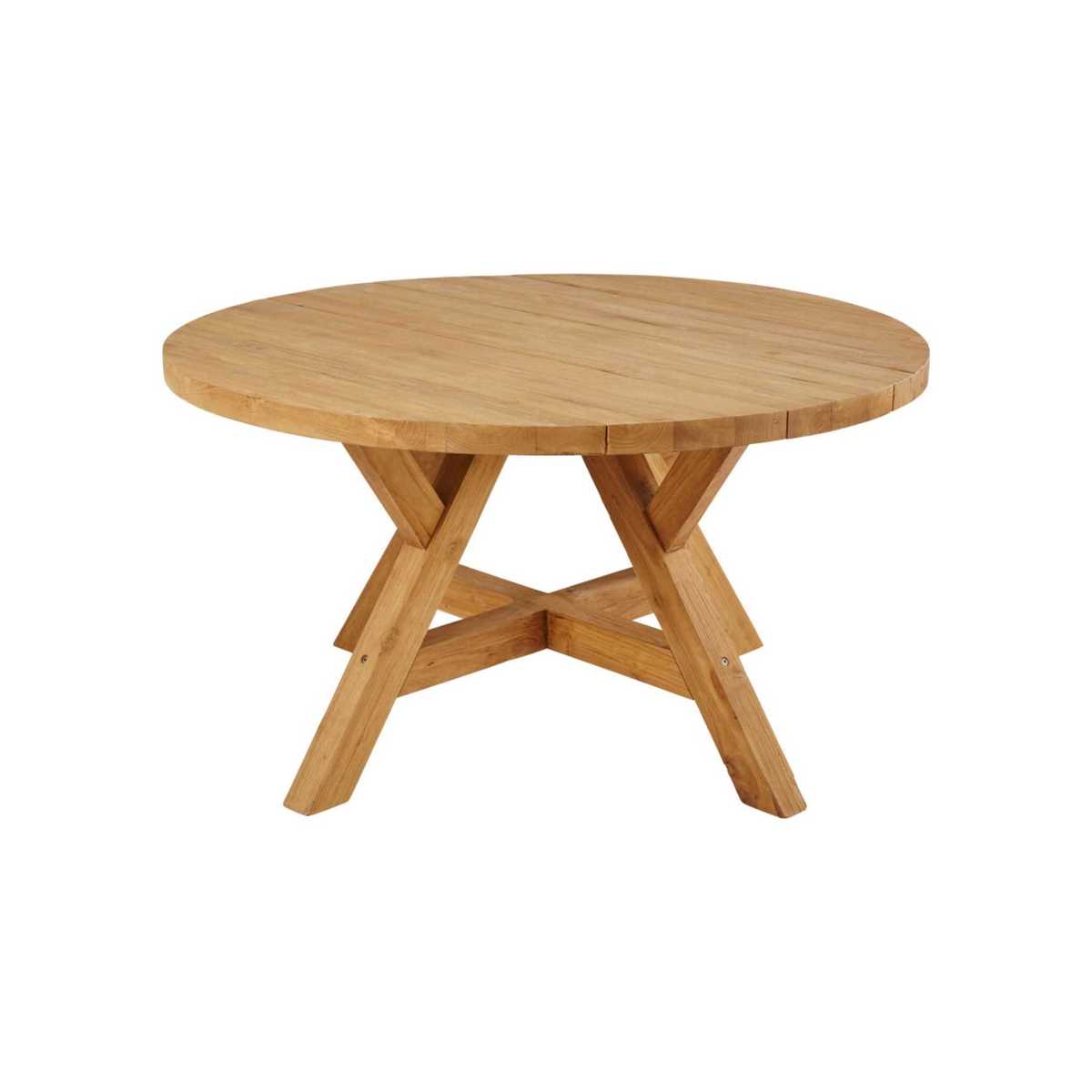 Round 6-Seater Recycled Teak Garden Table D140 Tecka – image 1