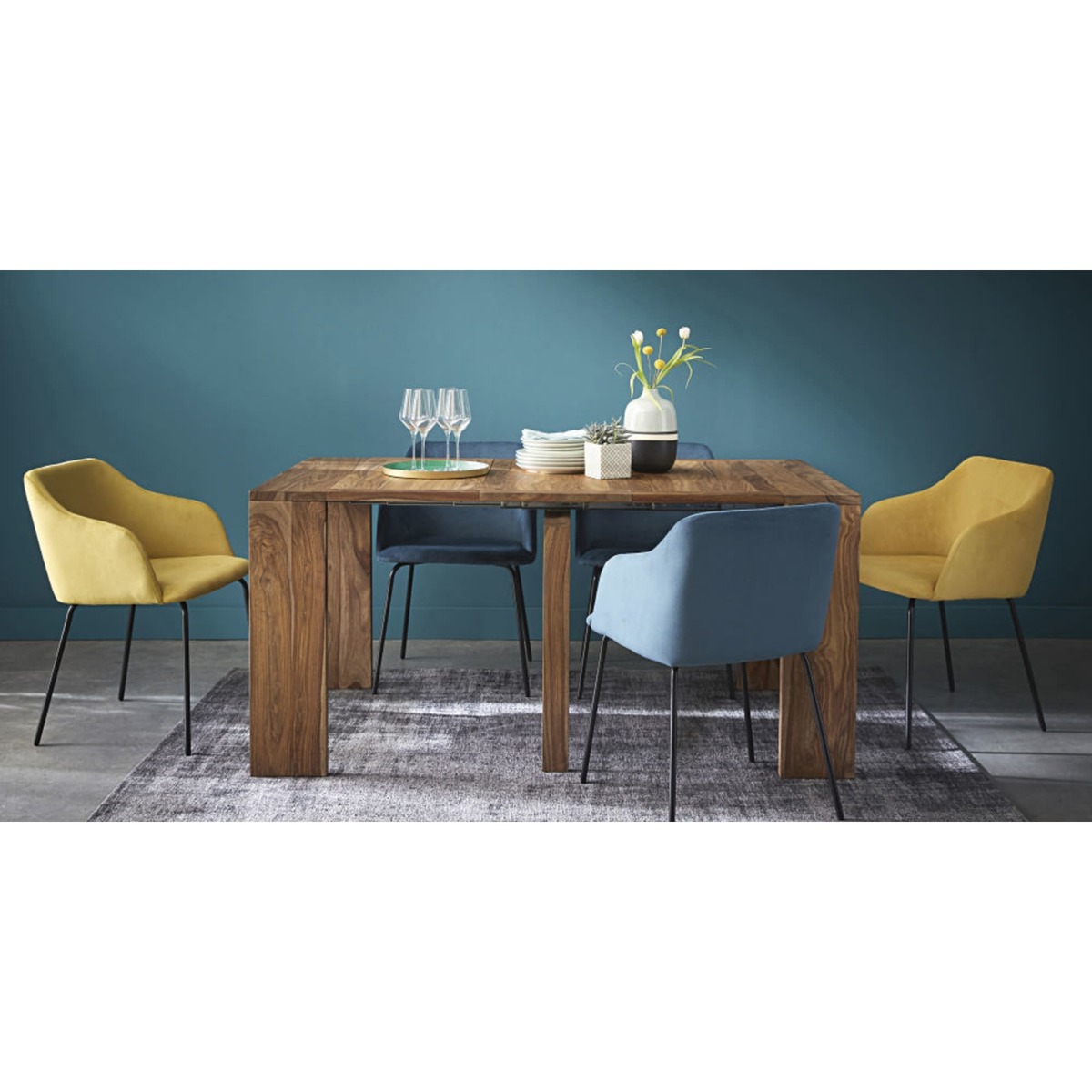 Extendable Console Table in Solid Indian Rosewood for 2-6 People W40-160 Stockholm – image 13