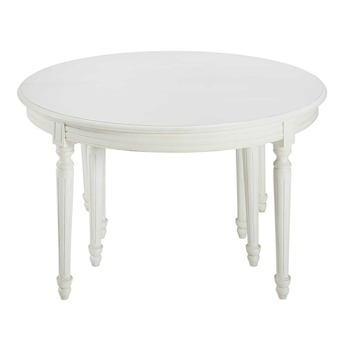 Round White Birch Extendible 4-14 Seater Dining Table W 120-280 cm Louis – image 3