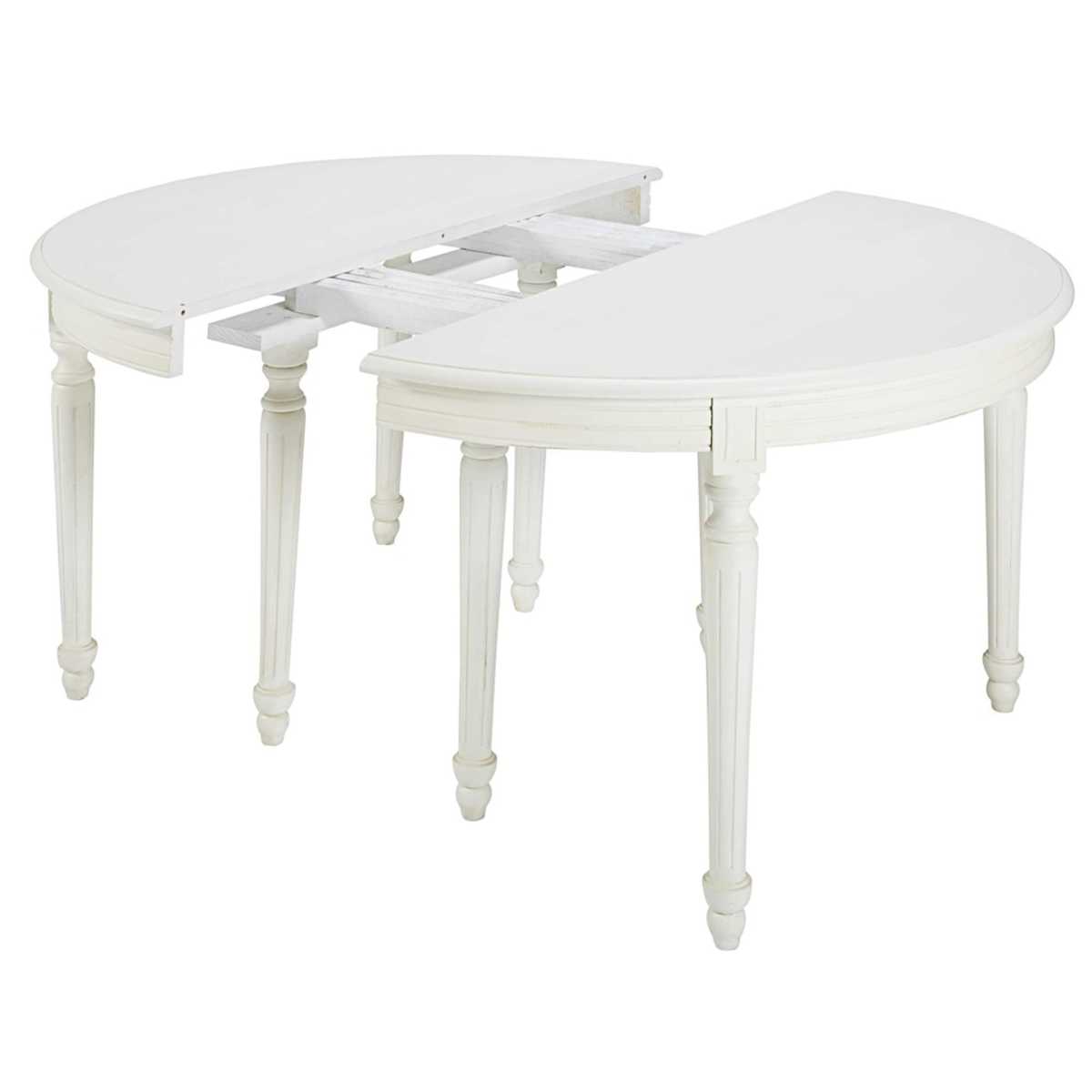 Round White Birch Extendible 4-14 Seater Dining Table W 120-280 cm Louis – image 5
