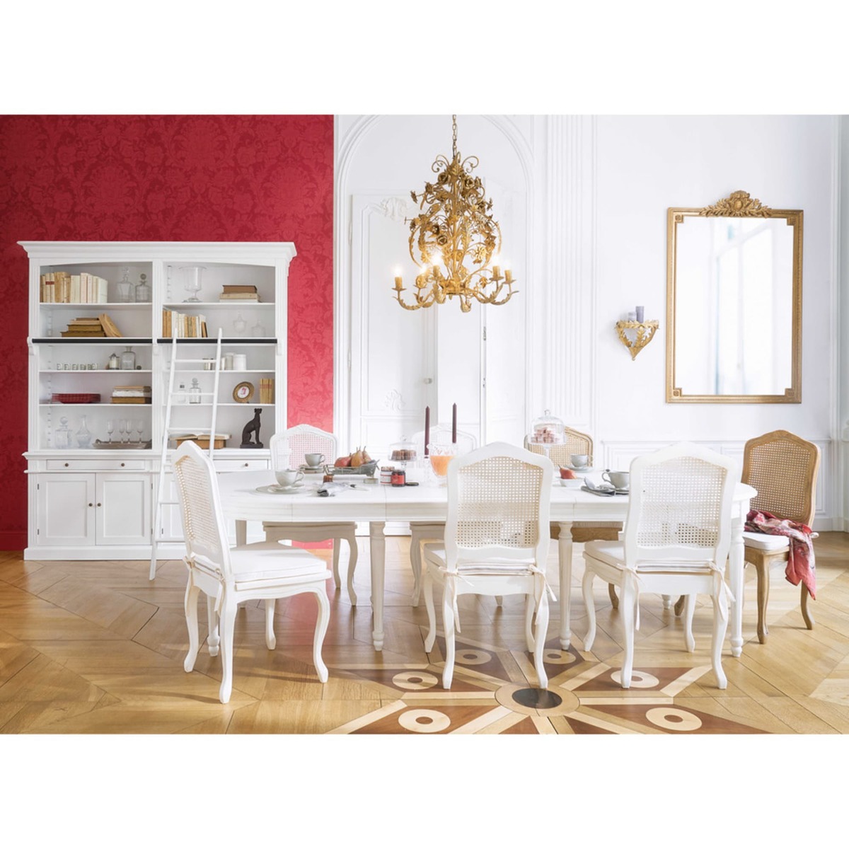 Round White Birch Extendible 4-14 Seater Dining Table W 120-280 cm Louis – image 7