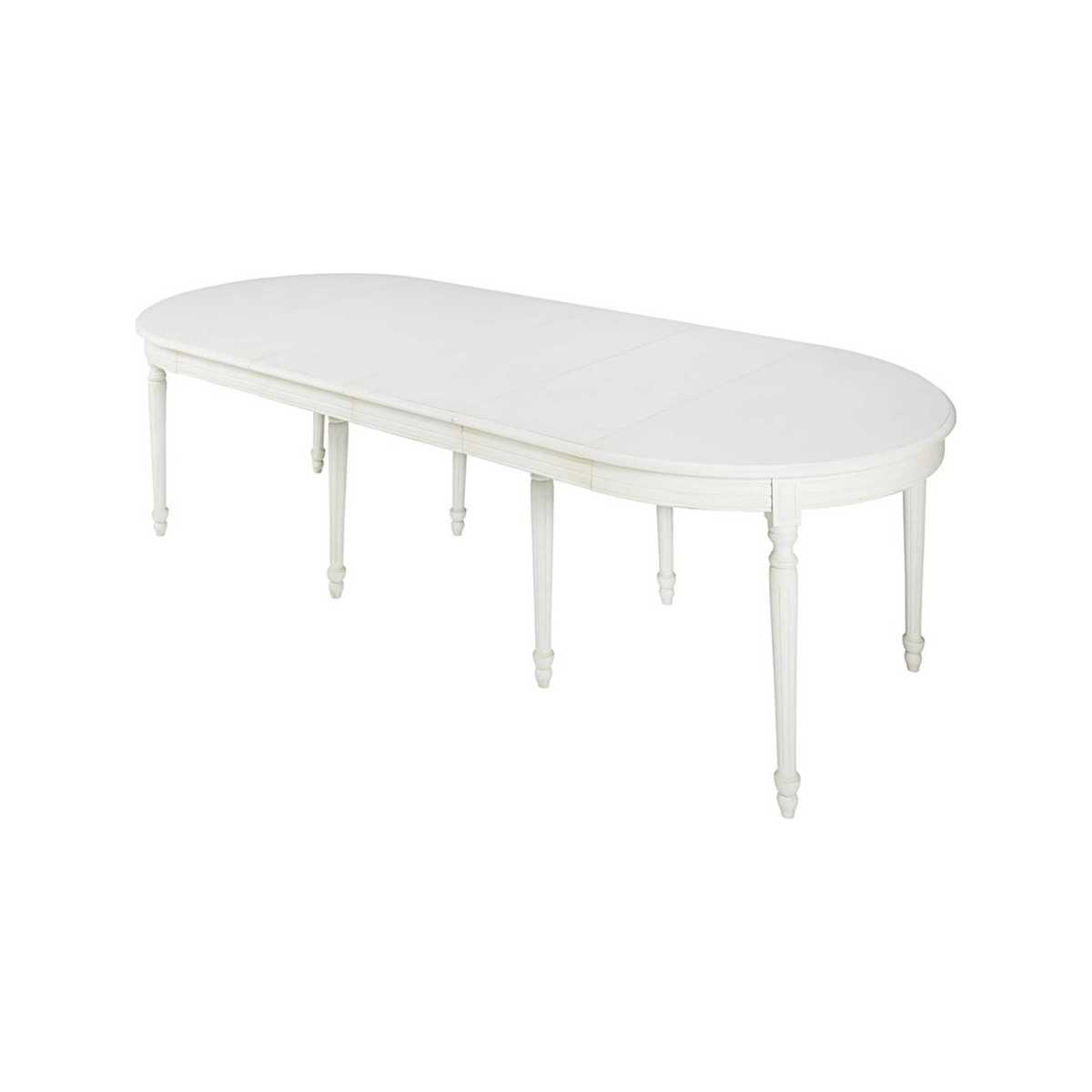 Round White Birch Extendible 4-14 Seater Dining Table W 120-280 cm Louis – image 1