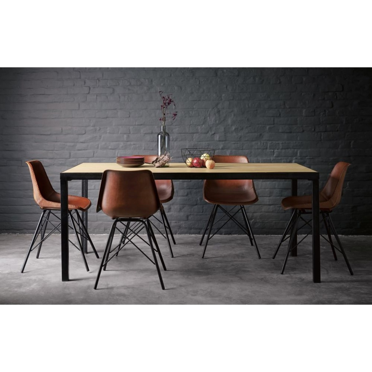 Solid Mango Wood Industrial 8-Seater Dining Table W 180 cm Century – image 5