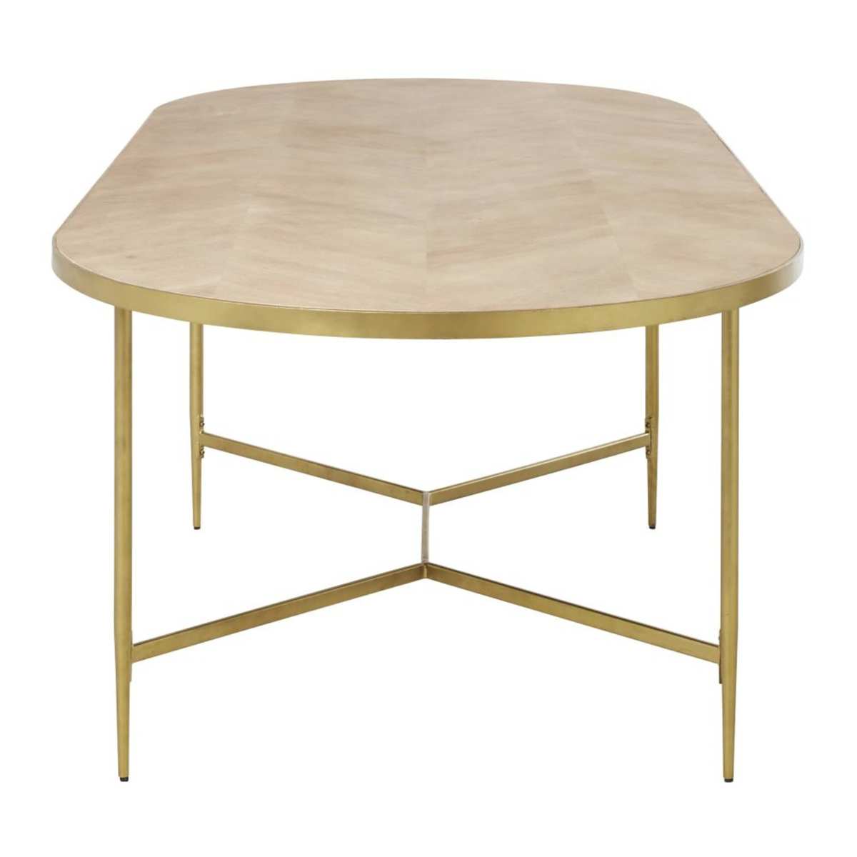Oval Mango Wood Slatted 8/10-Seater Dining Table W220 Hana – image 3