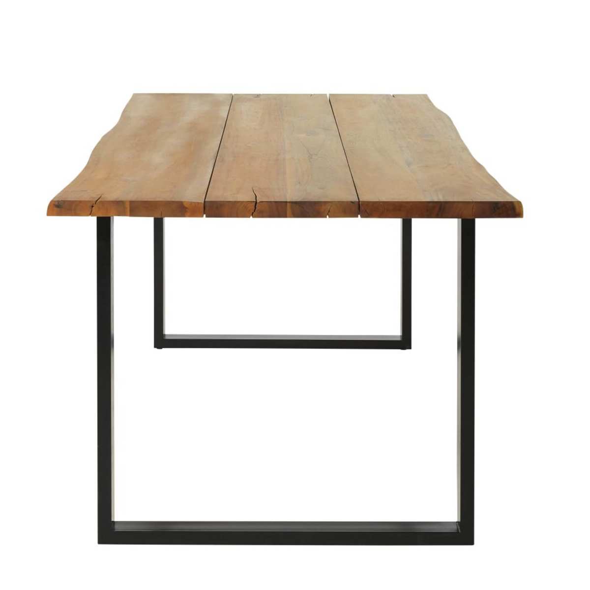 Black Metal and Solid Acacia 6-8 Seater Garden Table L190 Pianosa – image 3