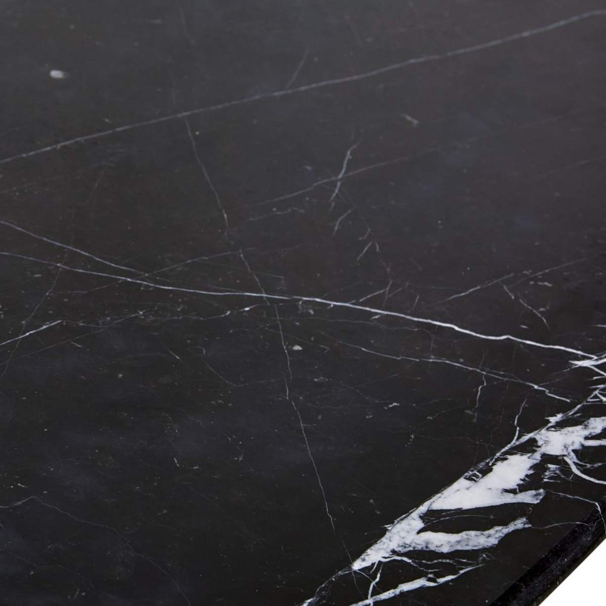 Black Marble and Metal 4-6 Seater Dining Table L200 Izmir – image 2