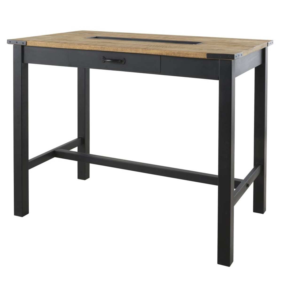 Professional Mango Wood and Metal High Dining Table L125 Alfred BUSINESS – image 2
