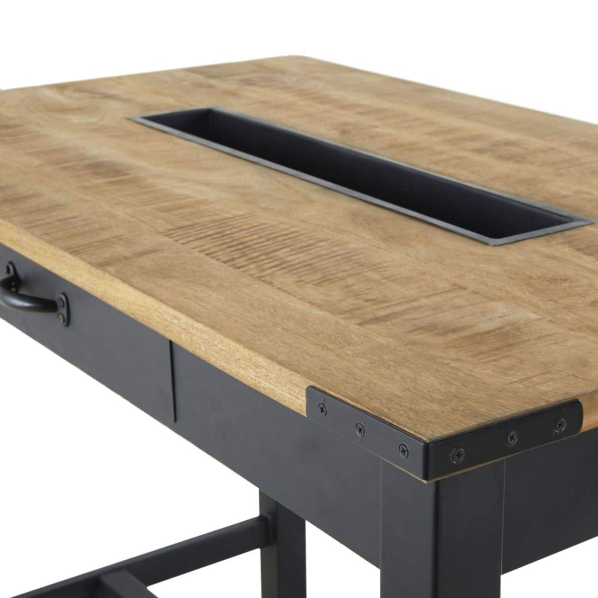 Professional Mango Wood and Metal High Dining Table L125 Alfred BUSINESS – image 3