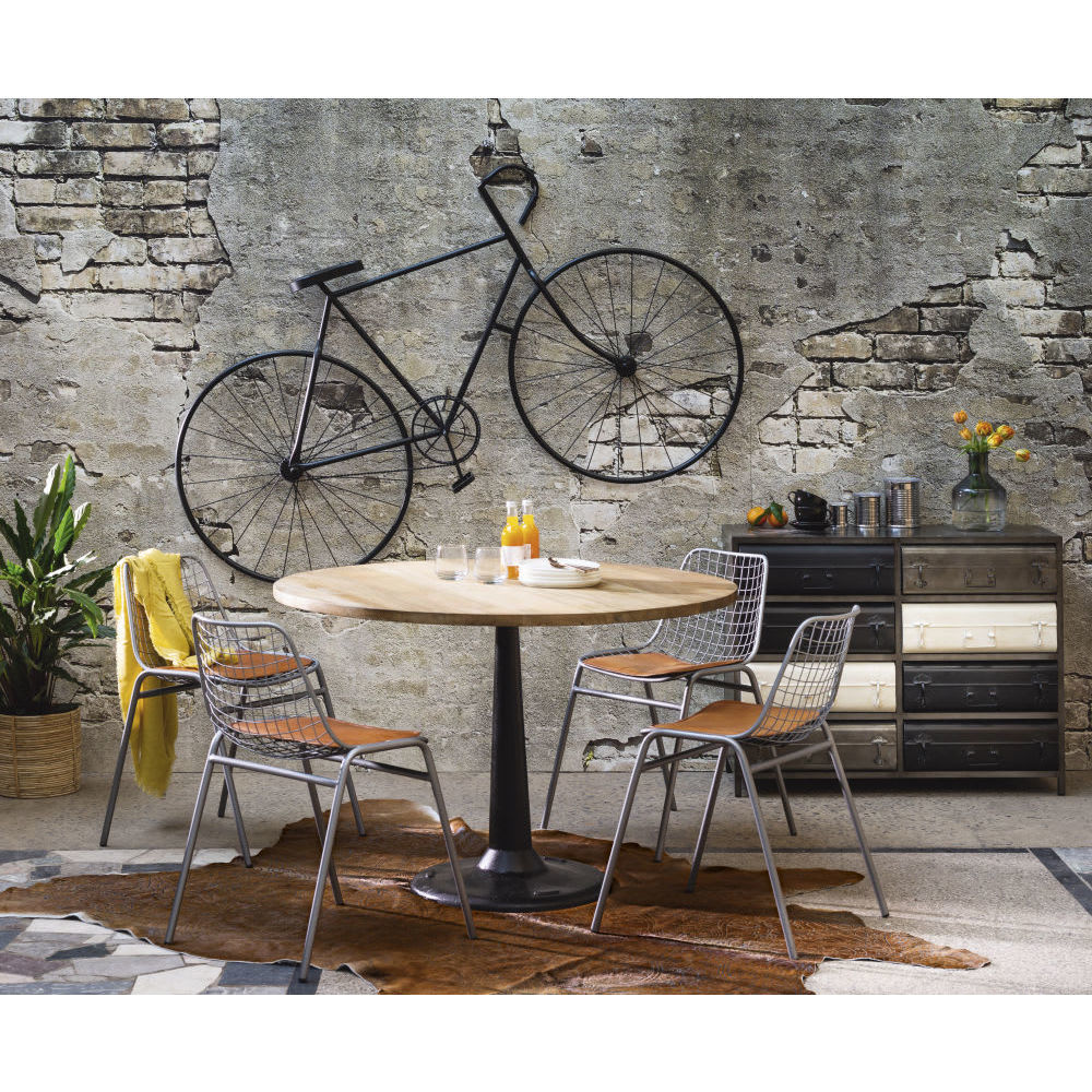 FACTORY - Solid mango wood and black metal dining table – image 4