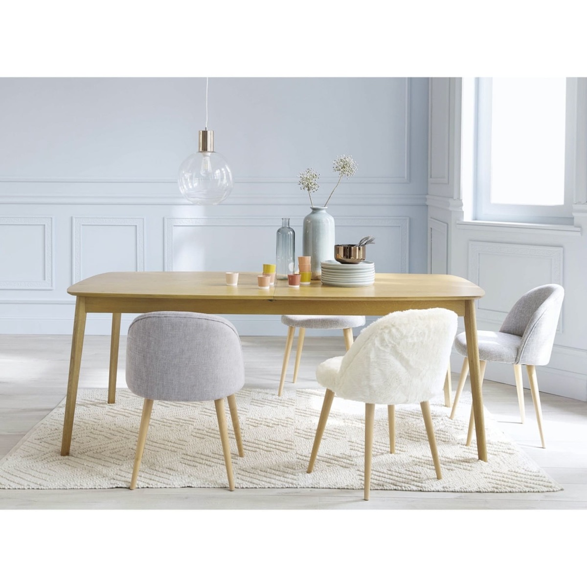 Oak Extendible 8-12 Seater Dining Table W 200-300 cm Portobello – image 2