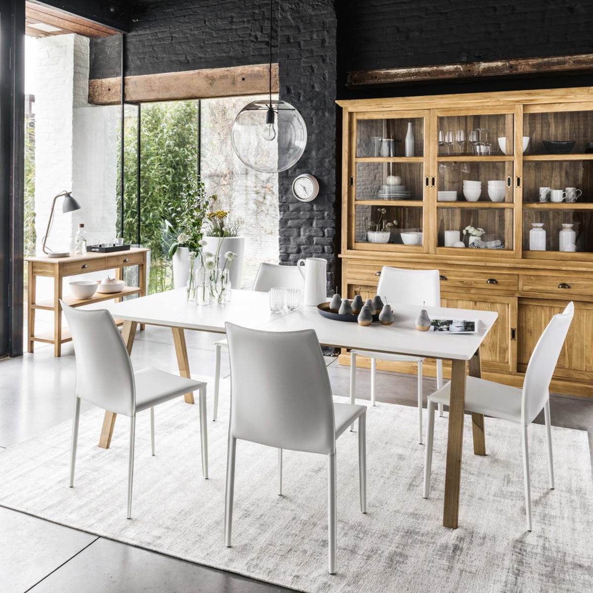 White Extendible 8-12 Seater Dining Table W 200-245 cm Ghost – image 9