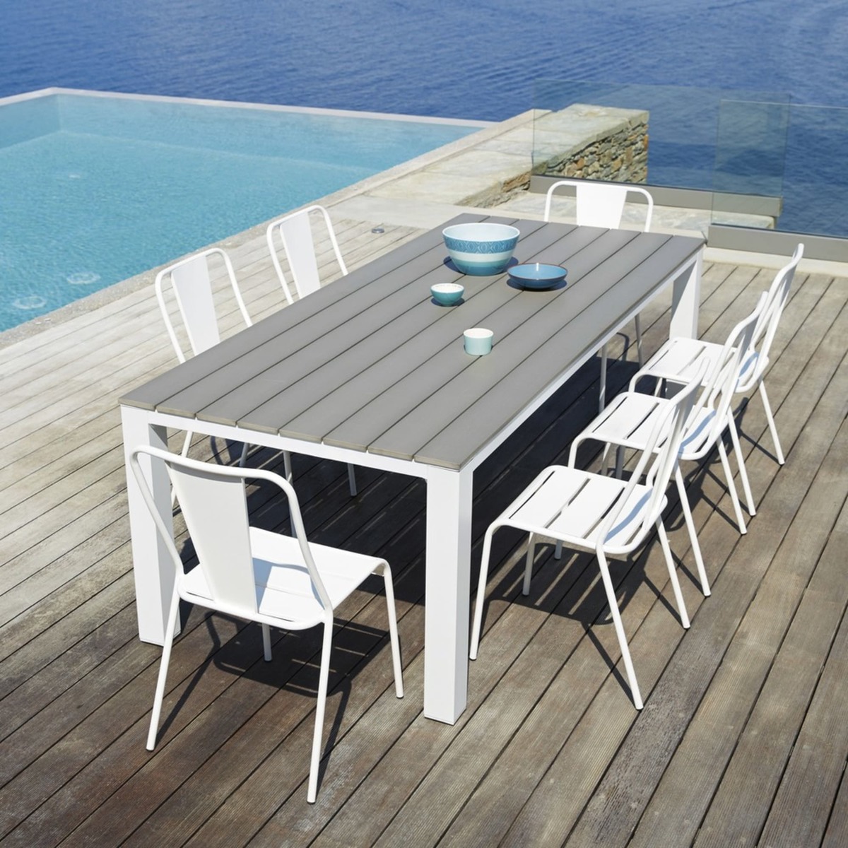 Garden table 8-10 persons in aluminium and composite W230 Escale – image 4
