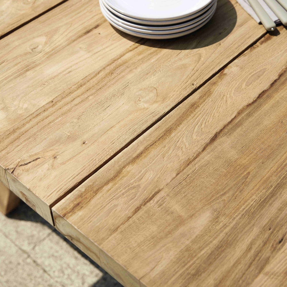 12-14-seater Recycled Teakholz garden table L300 Tecka – image 3