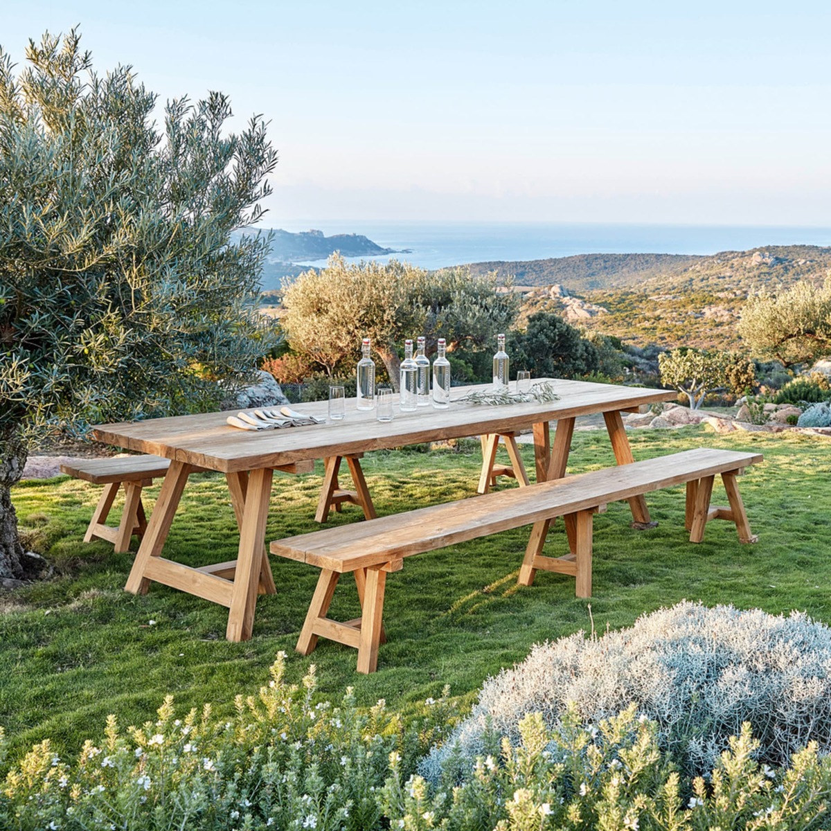 12-14-seater Recycled Teakholz garden table L300 Tecka – image 6