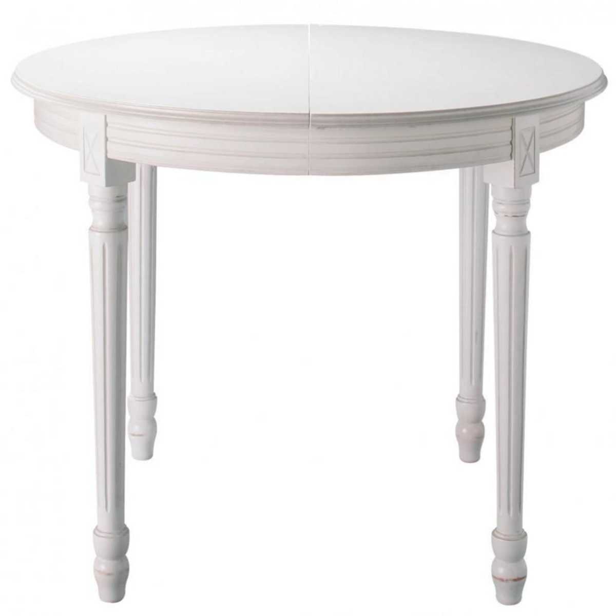 Round extending 4-8 Seater White Dining Table L120-200 Louis – image 2
