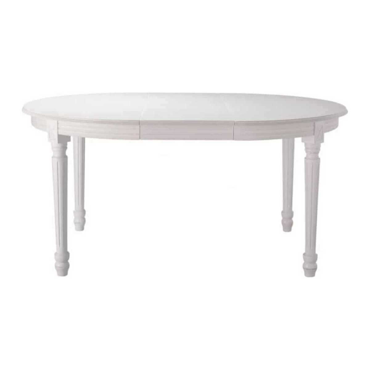 Round extending 4-8 Seater White Dining Table L120-200 Louis – image 1