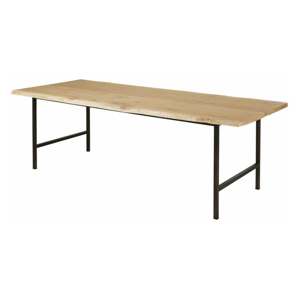 Solid Oak and Black Metal 8-Seater Dining Table Magnus – image 1